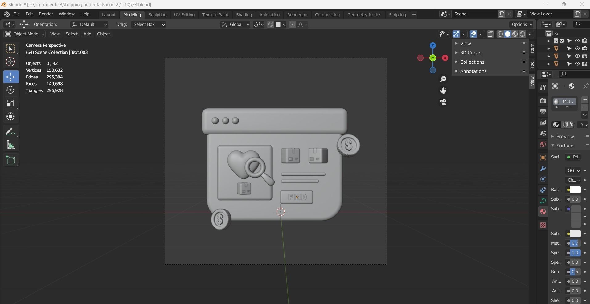 Shopping and Retails 3d Illustration  Icon Pack 3D model_70