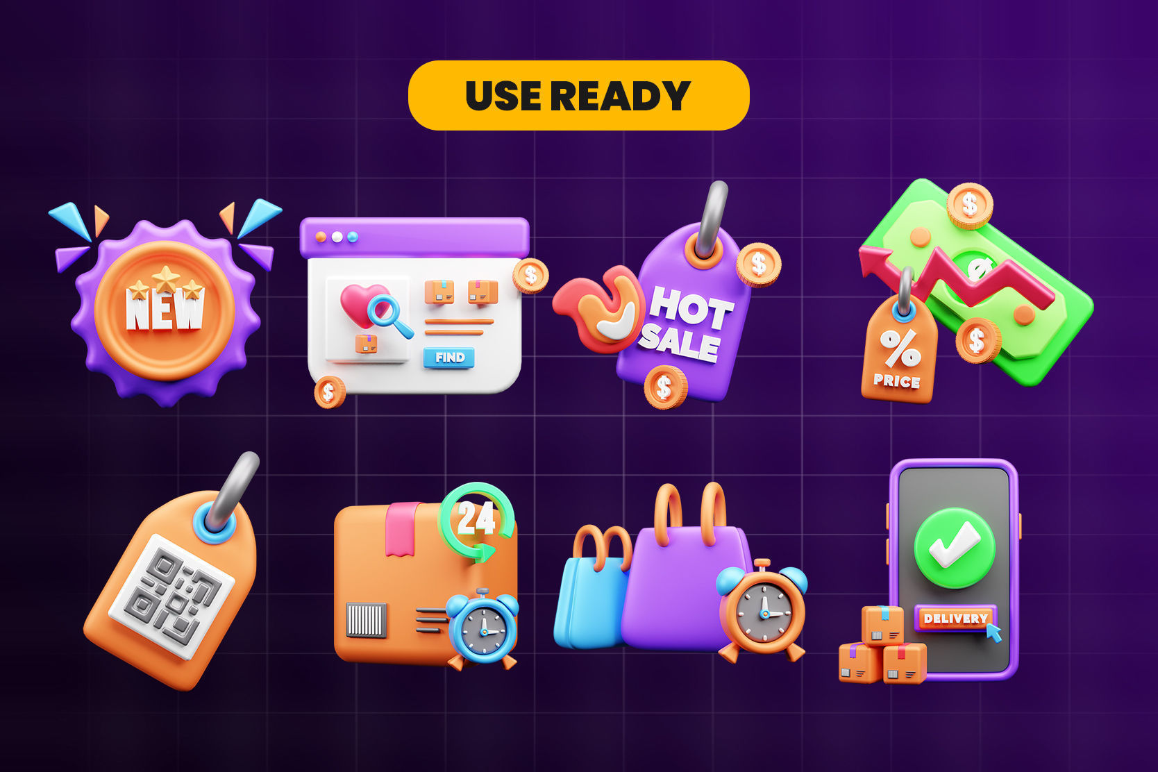 Shopping and Retails 3d Illustration  Icon Pack 3D model_3