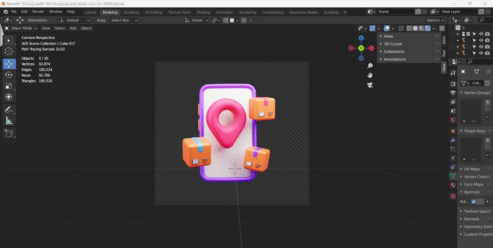 Shopping and Retails 3d Illustration  Icon Pack 3D model_17