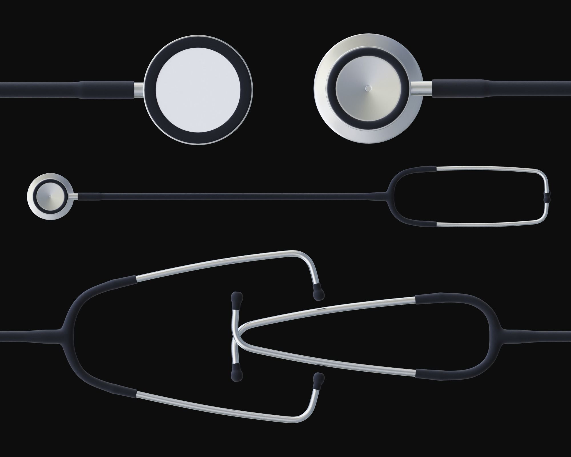 Stethoscope Rigged 3D model_5