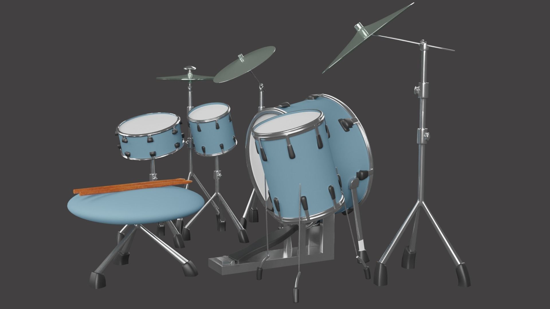 Drum Set 3D model_6
