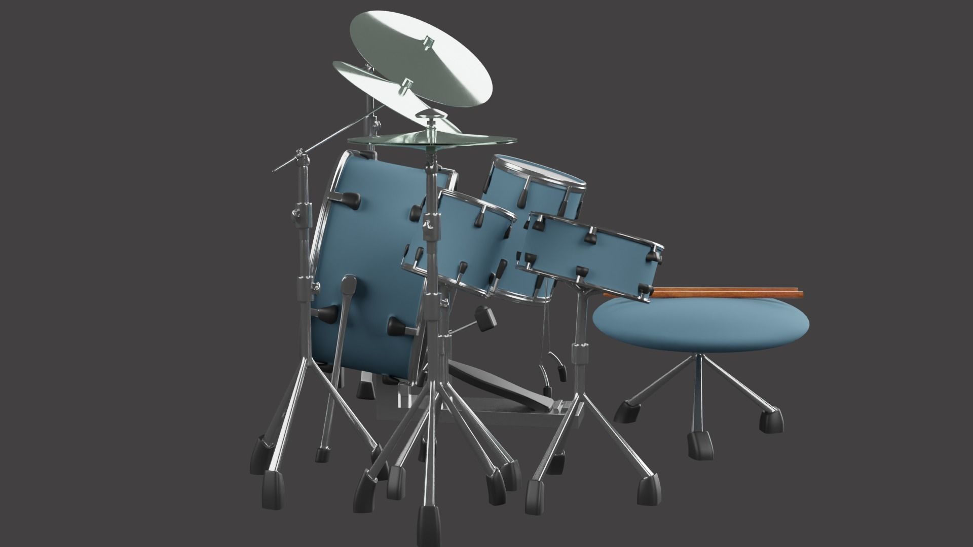 Drum Set 3D model_3