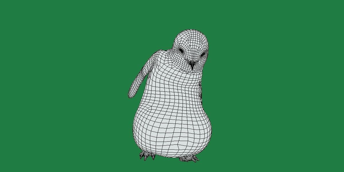 Emperor Penguin Chick Low-poly 3D model_19