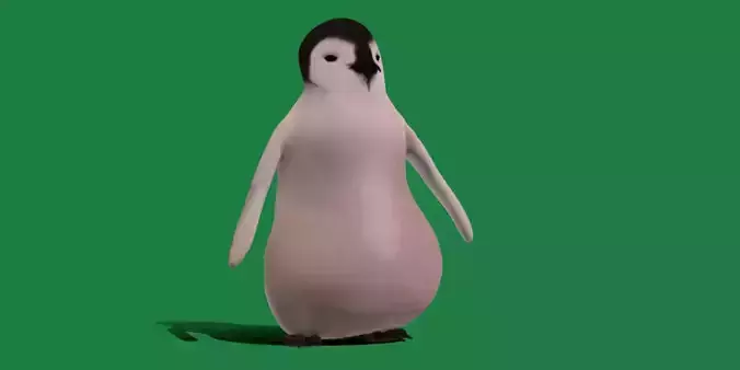 Emperor Penguin Chick Low-poly 3D model