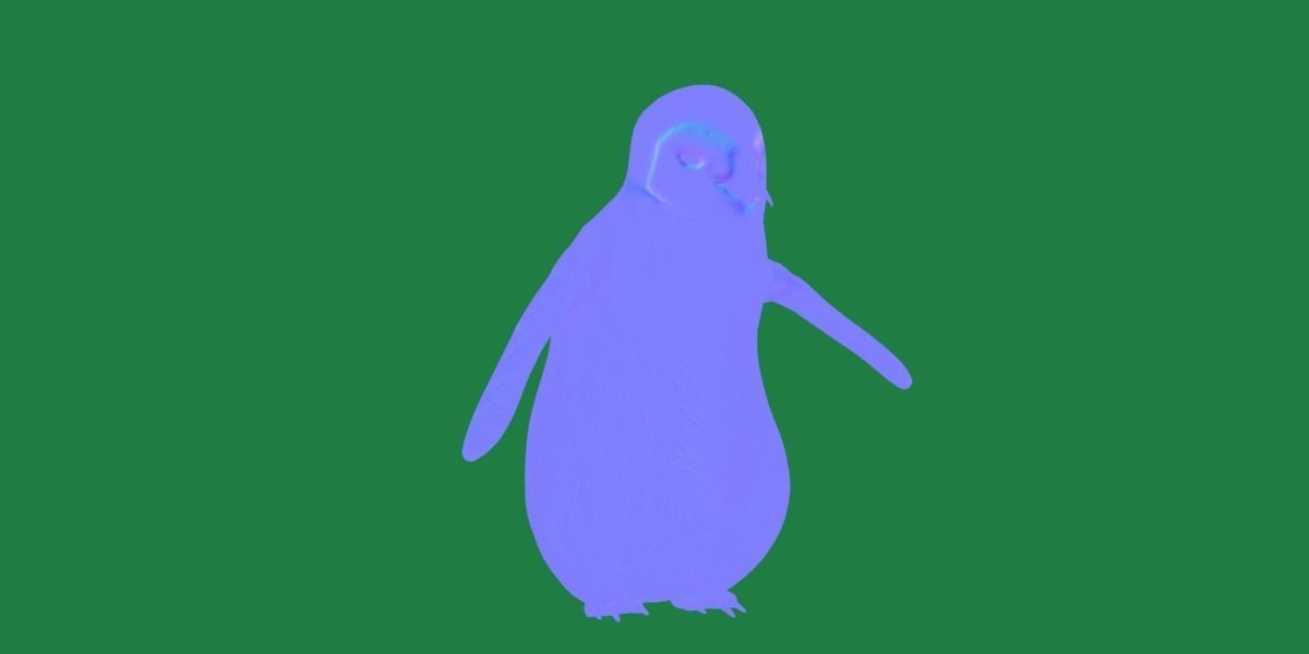Emperor Penguin Chick Low-poly 3D model_30
