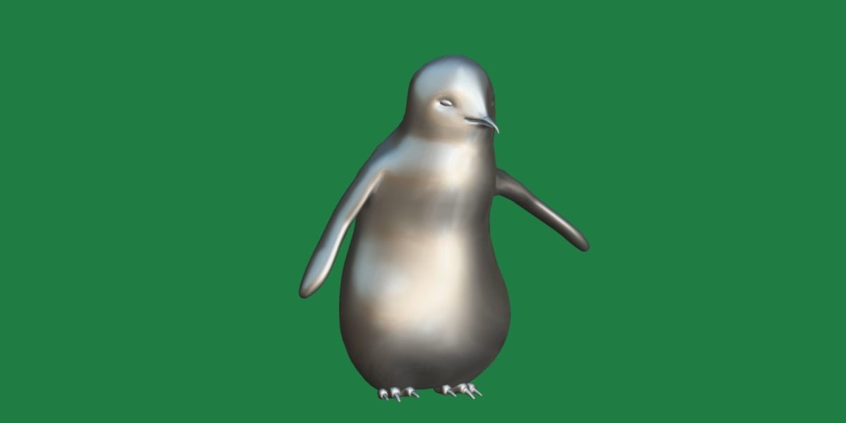 Emperor Penguin Chick Low-poly 3D model_16