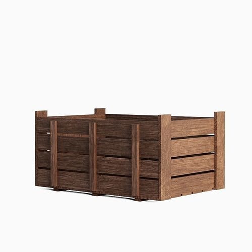 Wooden Crate 03 Low-poly 3D model 4