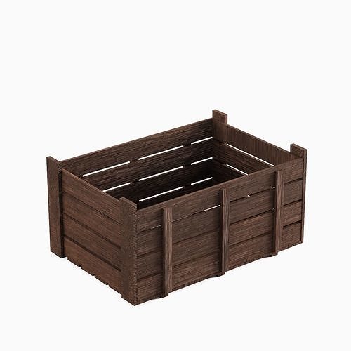 Wooden Crate 03 Low-poly 3D model 6
