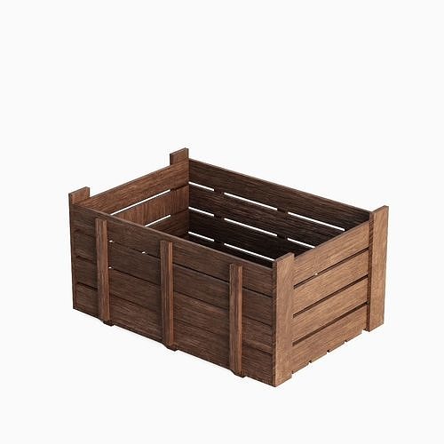 Wooden Crate 03 Low-poly 3D model 7