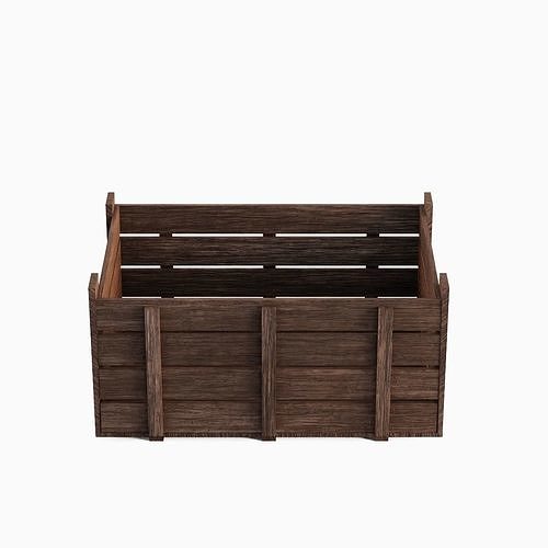 Wooden Crate 03 Low-poly 3D model 5