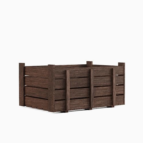 Wooden Crate 03 Low-poly 3D model 3