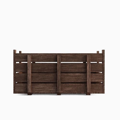 Wooden Crate 03 Low-poly 3D model 2
