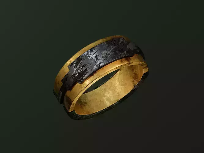 Geometric Ring 3d Model with Textures 
