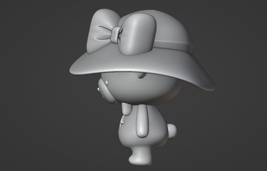  bear girl 3D print model_5