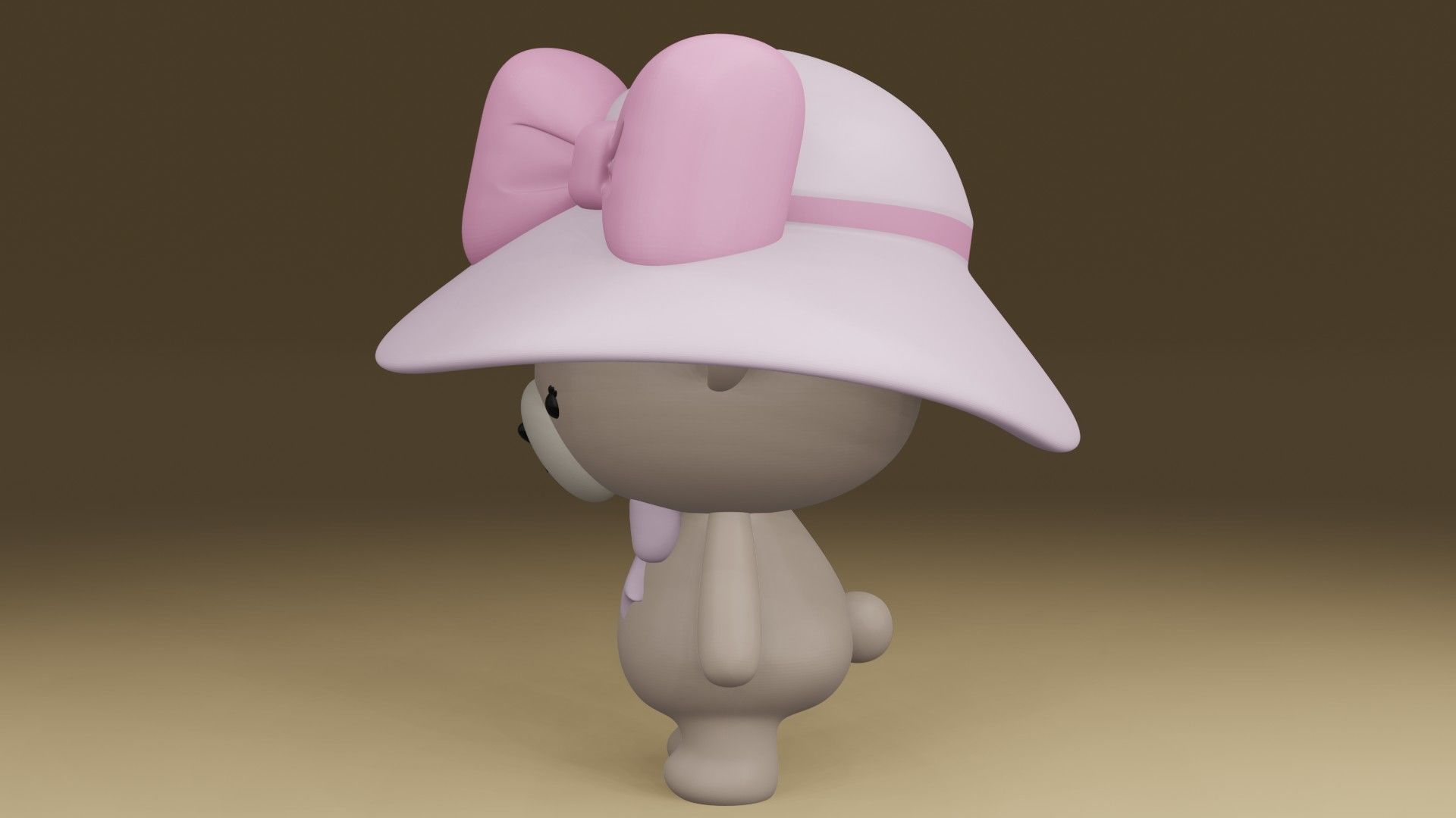  bear girl 3D print model_13