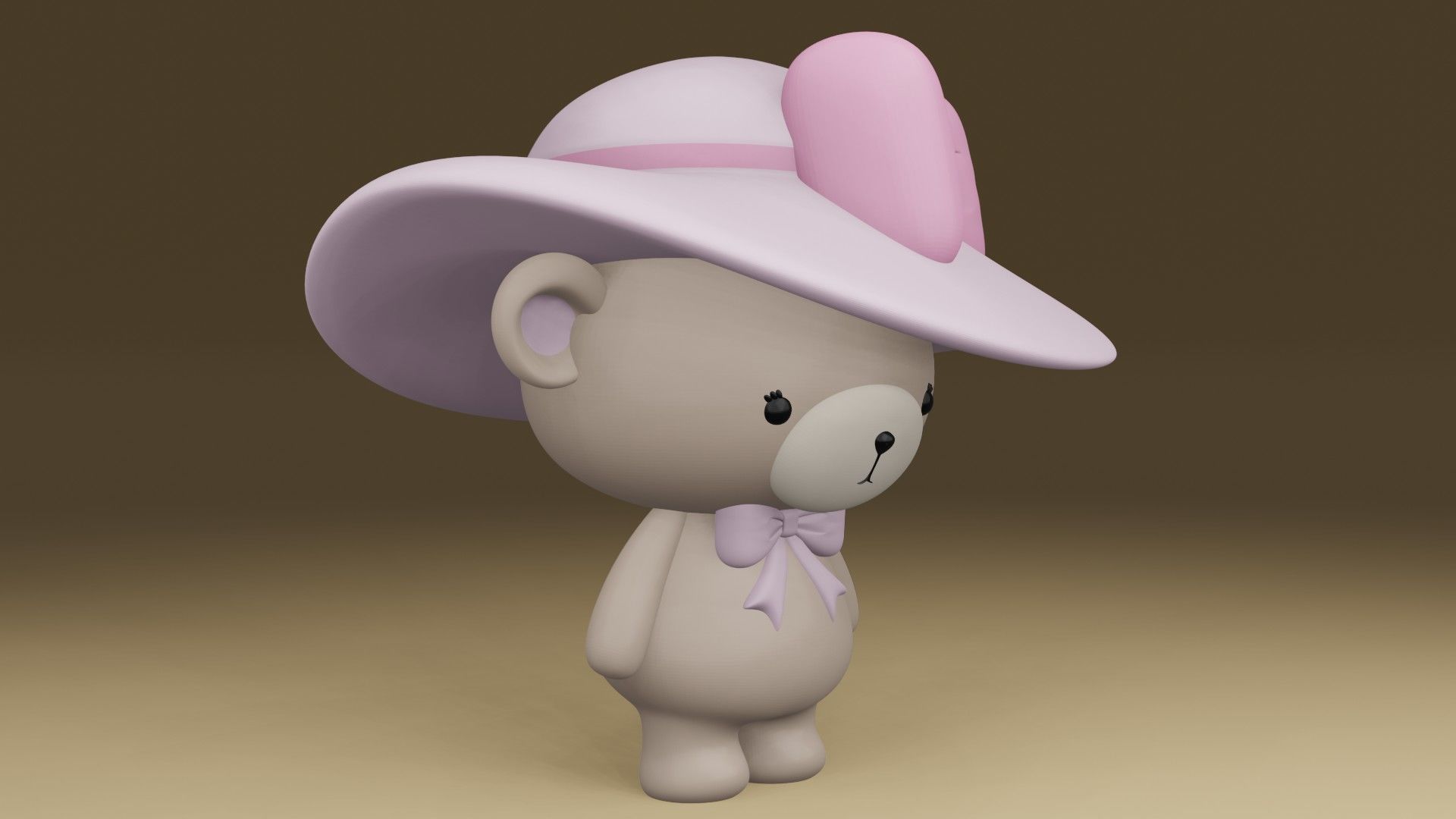  bear girl 3D print model_8
