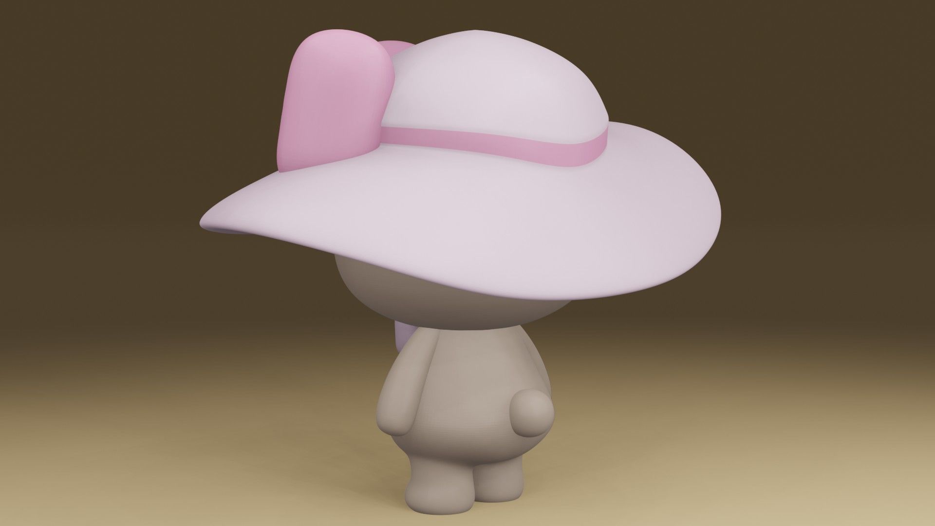  bear girl 3D print model_12