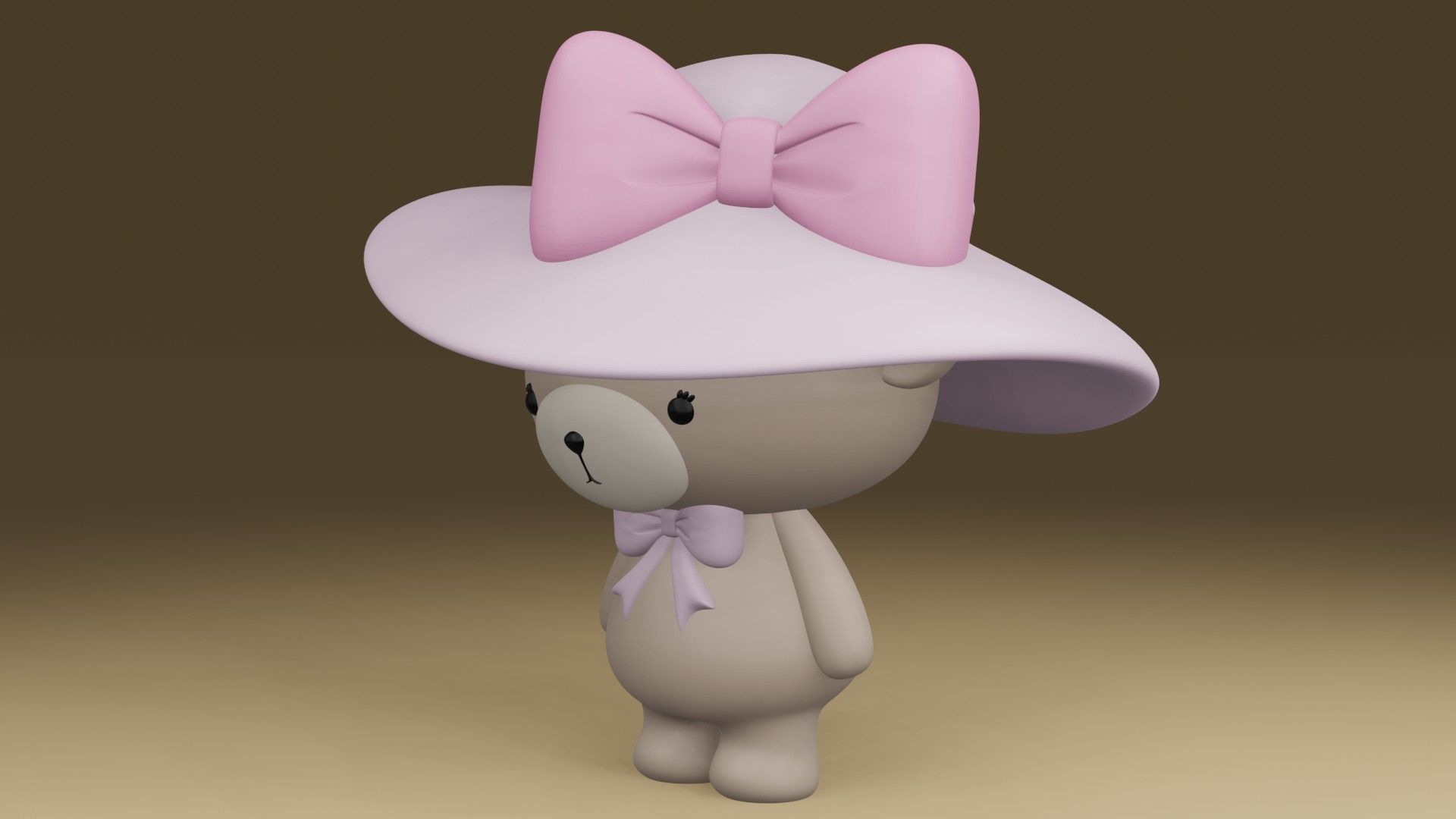  bear girl 3D print model_14