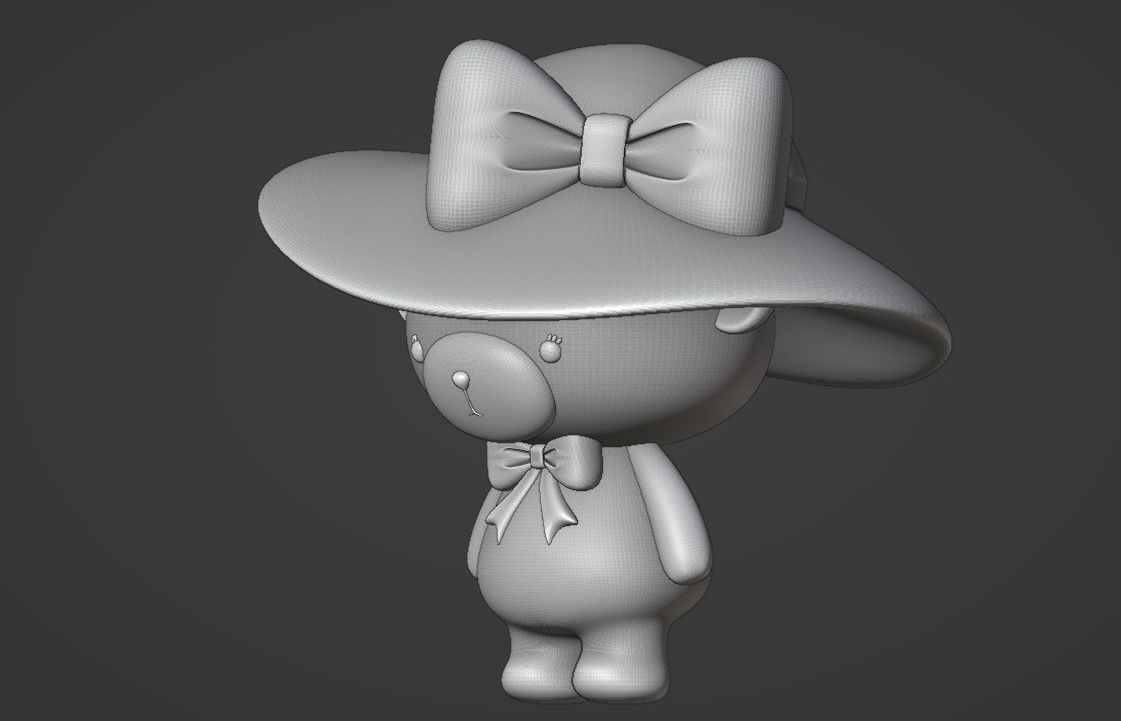  bear girl 3D print model_6