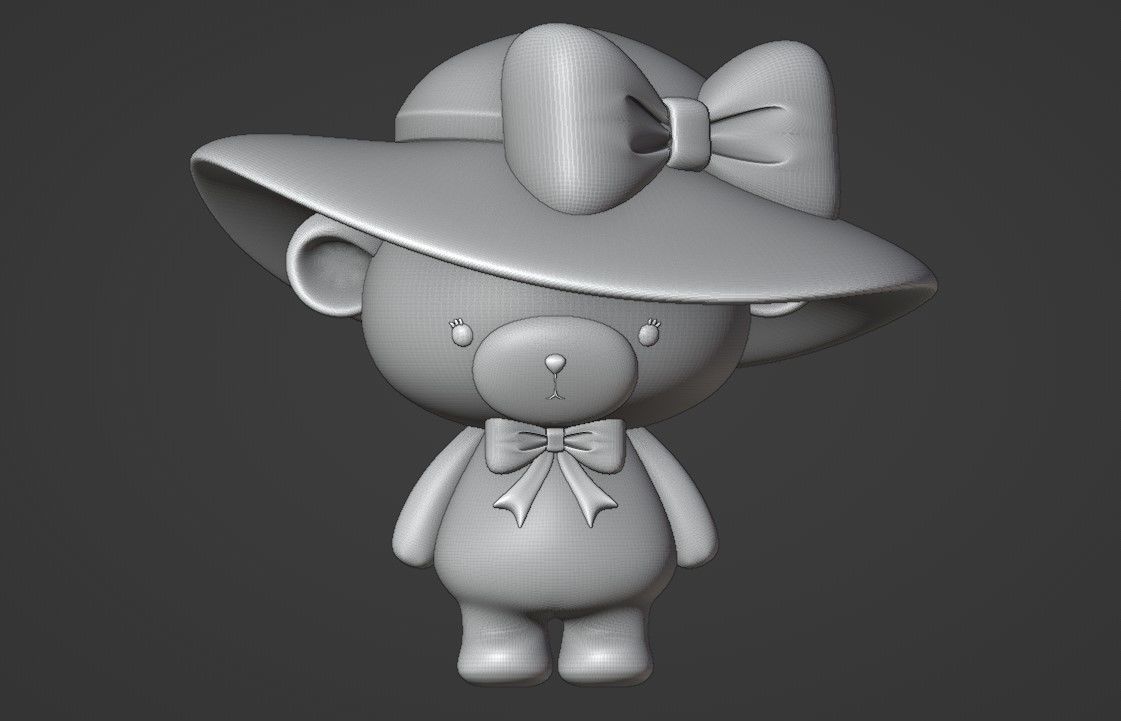  bear girl 3D print model_2
