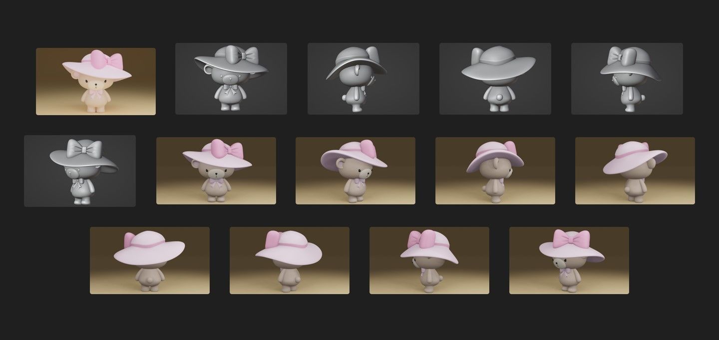  bear girl 3D print model_1