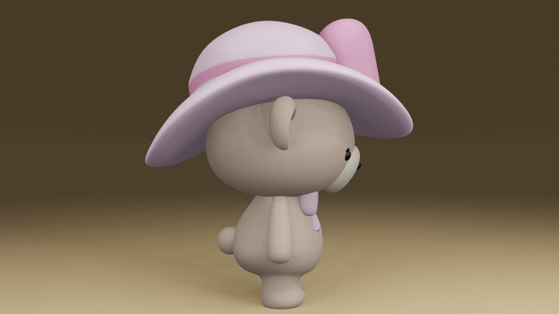  bear girl 3D print model_9