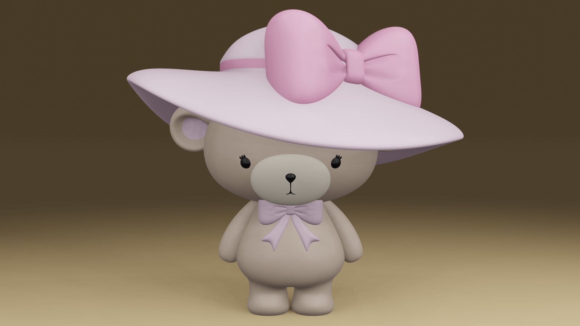  bear girl 3D print model_7
