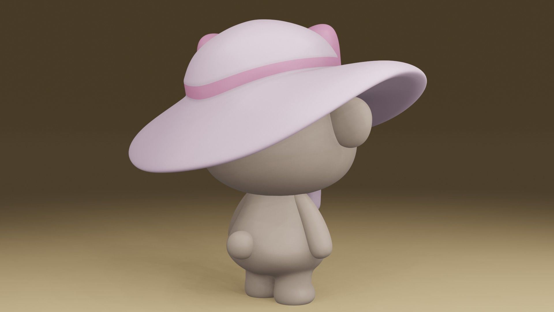  bear girl 3D print model_10