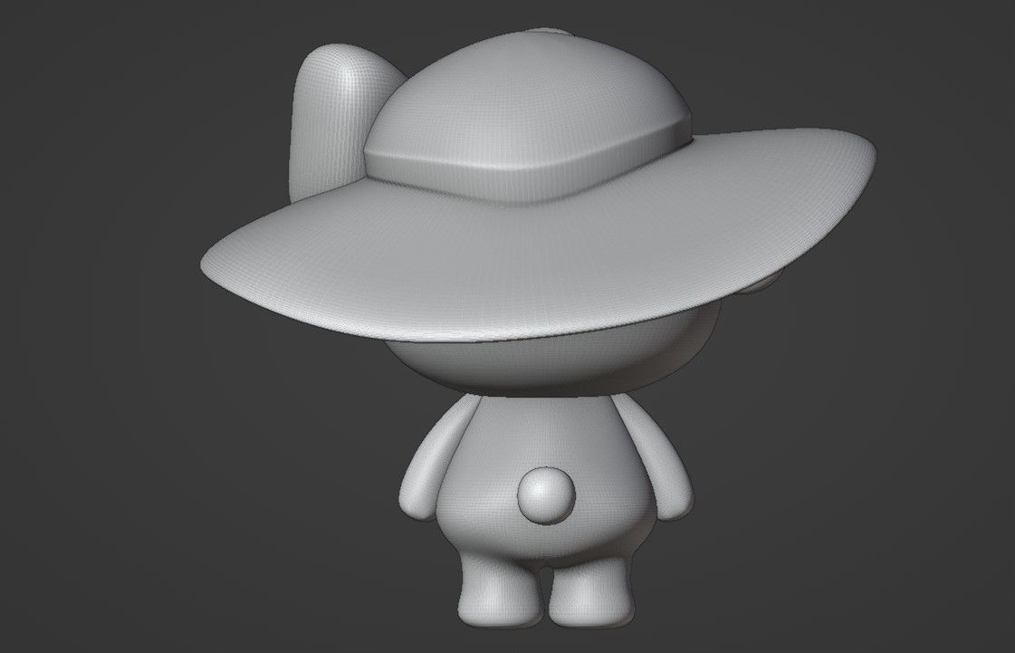  bear girl 3D print model_4