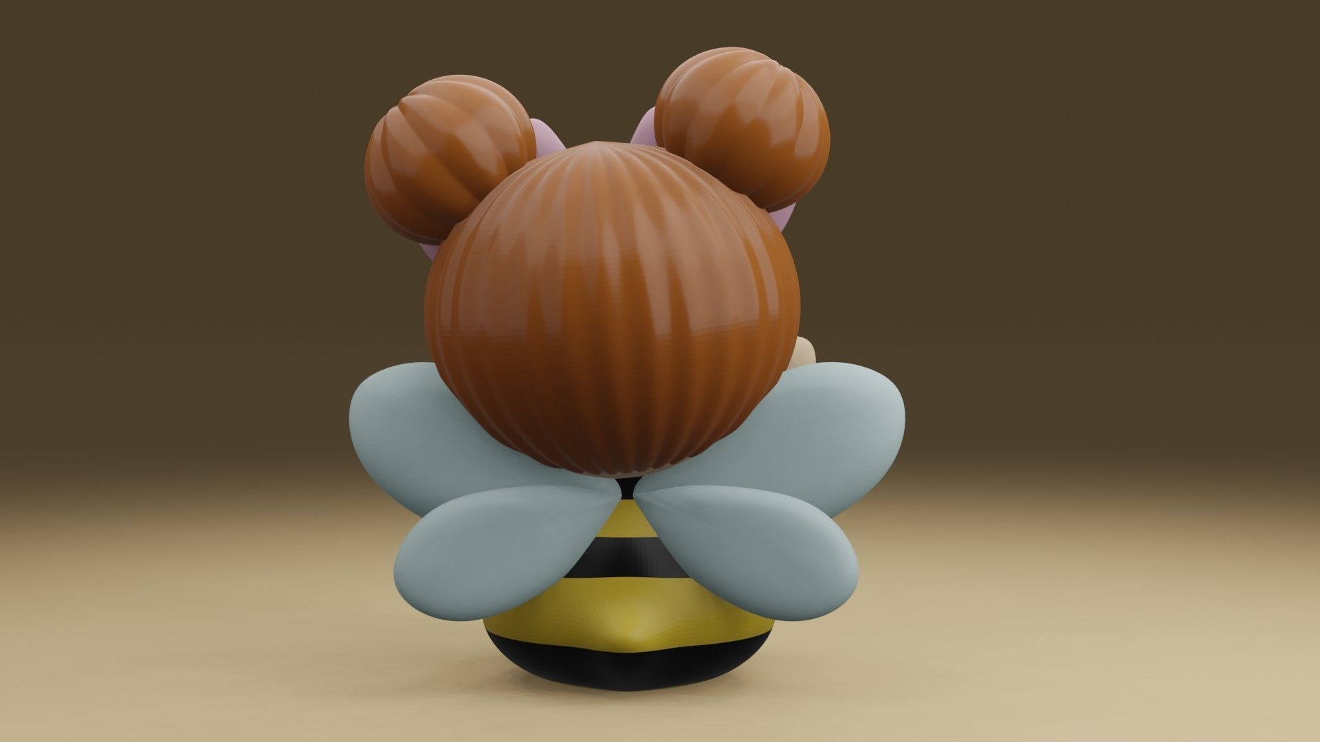 bee girl 3D print model_11