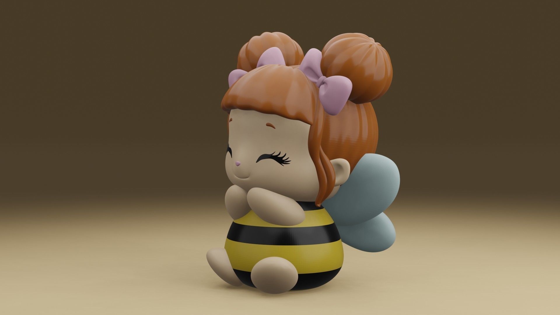 bee girl 3D print model_14