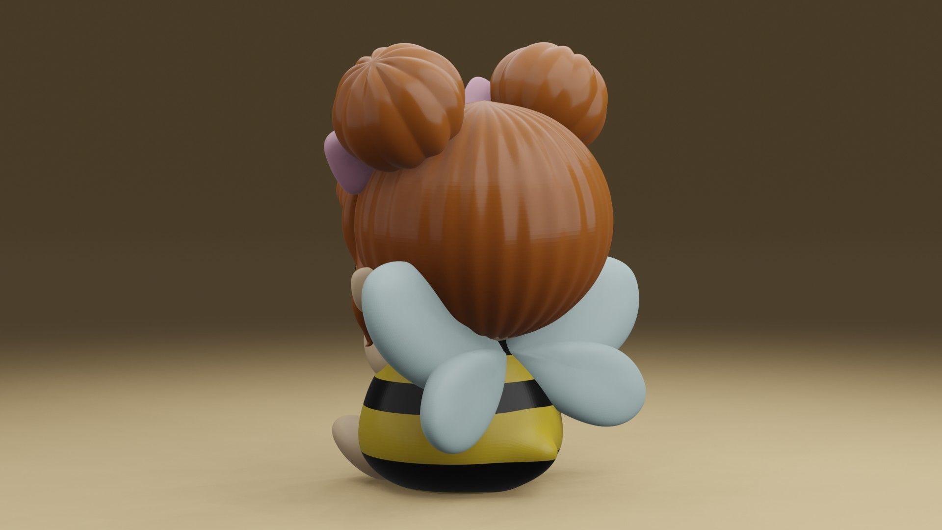 bee girl 3D print model_12