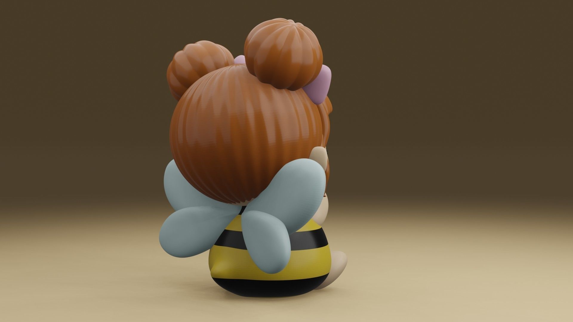 bee girl 3D print model_10