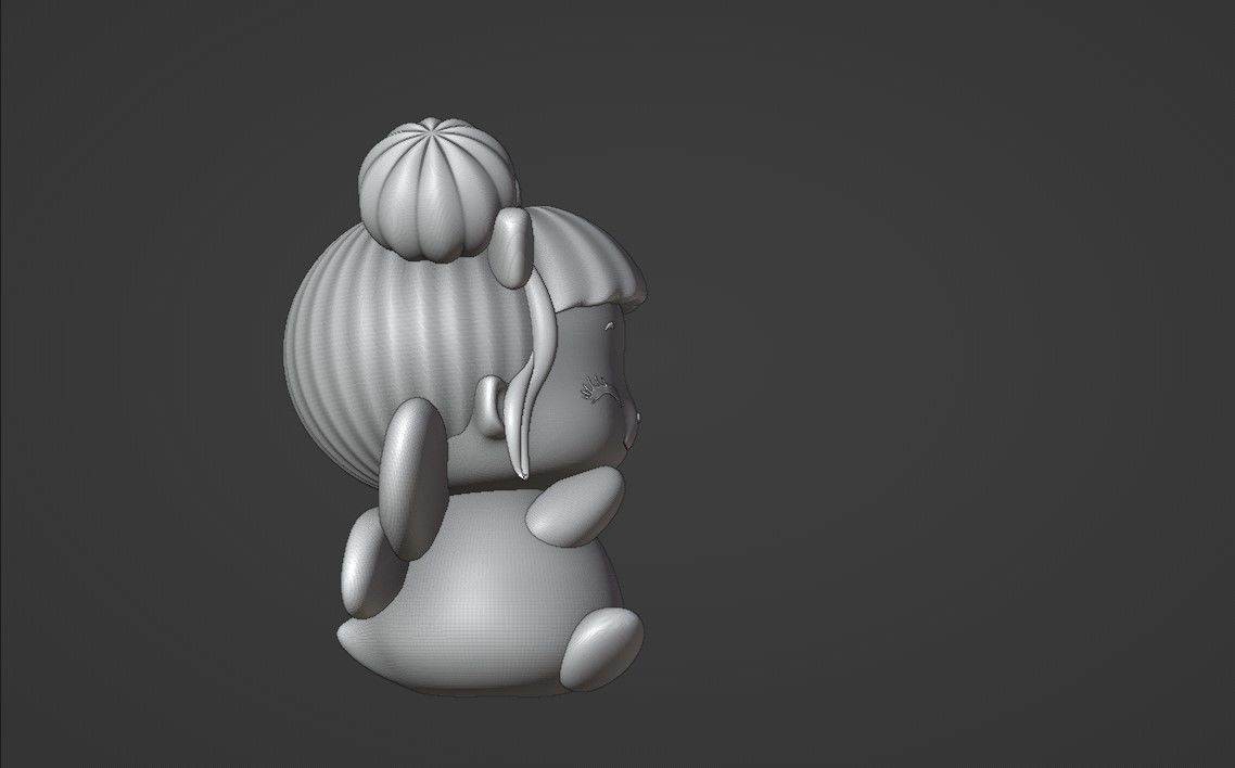 bee girl 3D print model_3