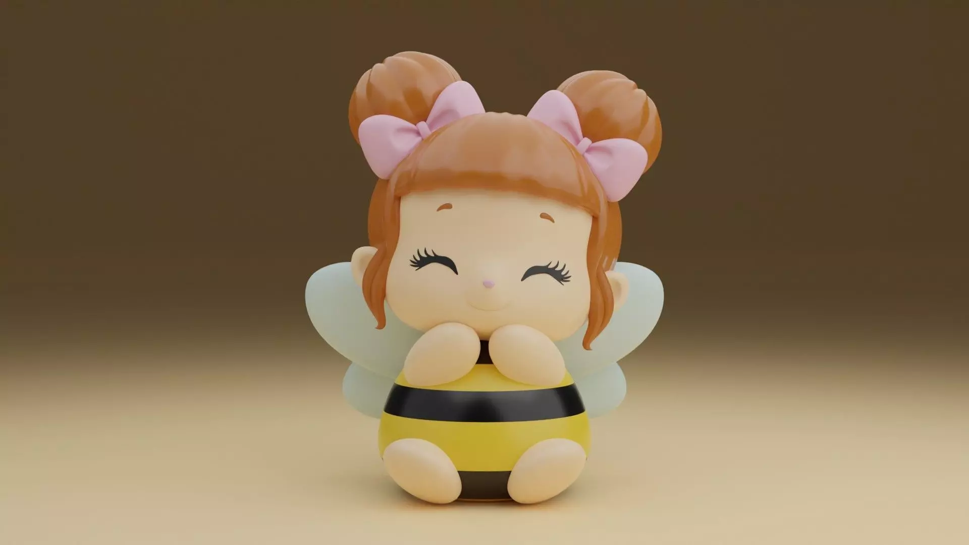 bee girl 3D print model_0