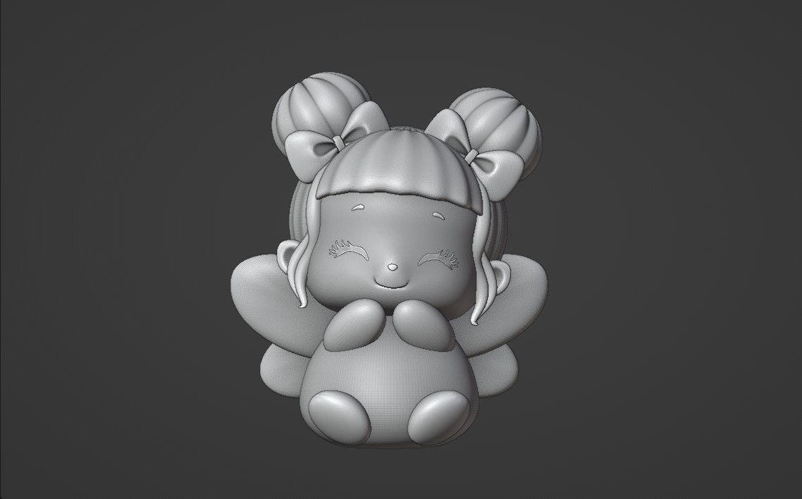 bee girl 3D print model_2