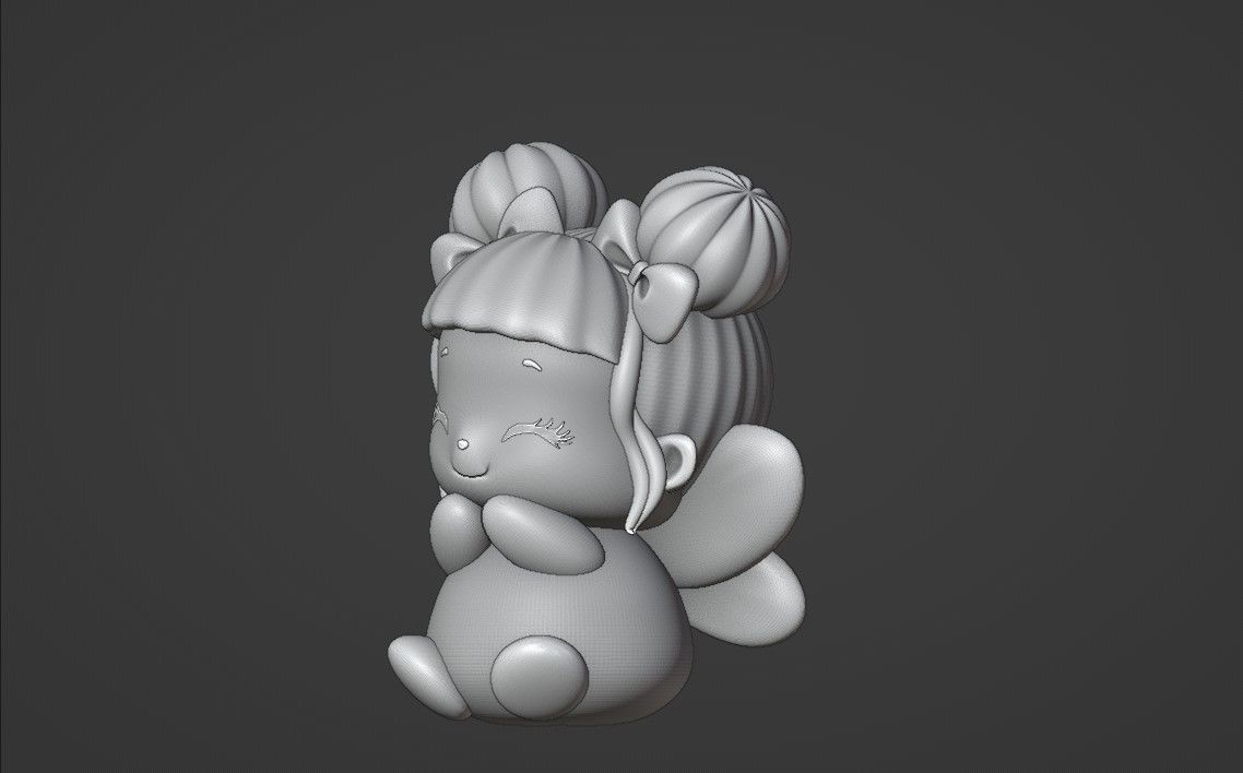 bee girl 3D print model_6