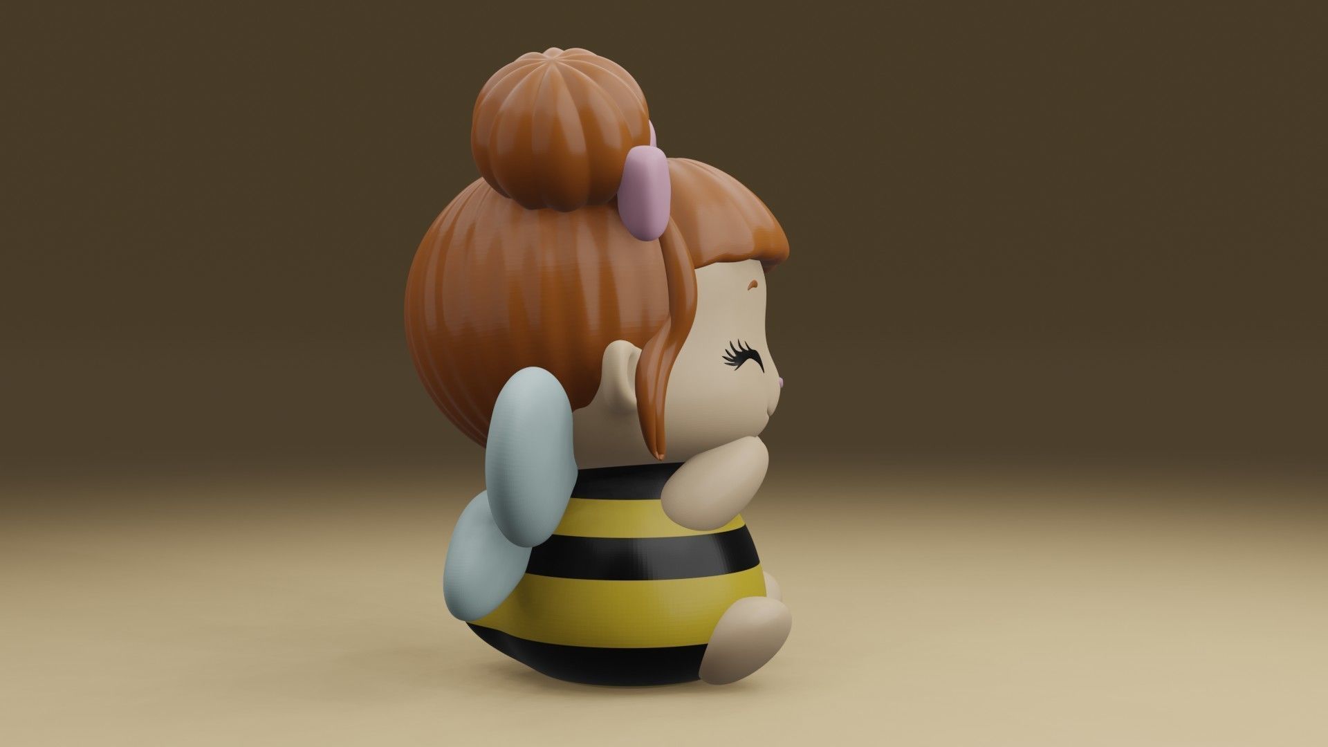 bee girl 3D print model_9