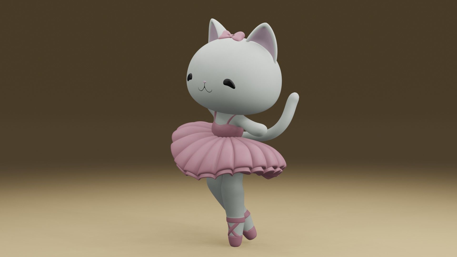 Ballerina cat 3D print model_14
