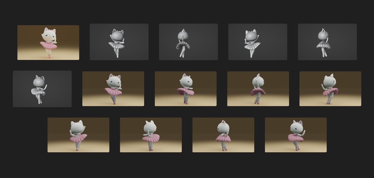 Ballerina cat 3D print model_1