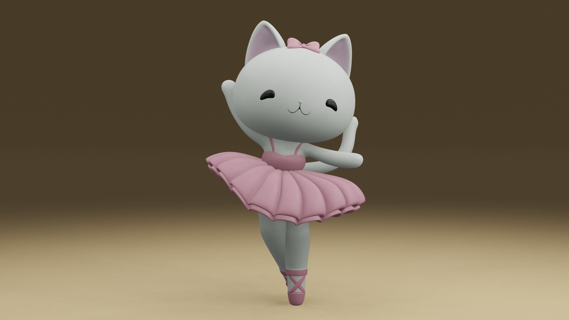 Ballerina cat 3D print model_7