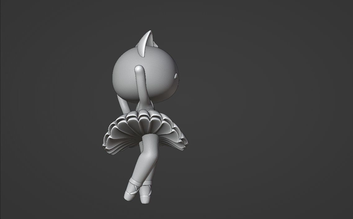 Ballerina cat 3D print model_3