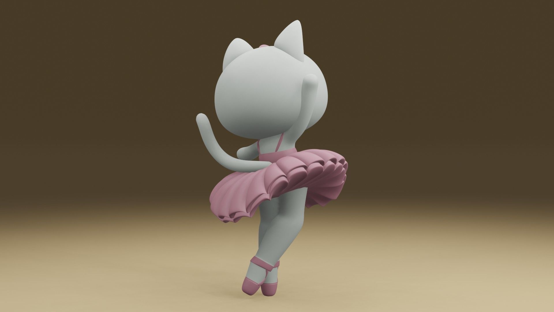 Ballerina cat 3D print model_10