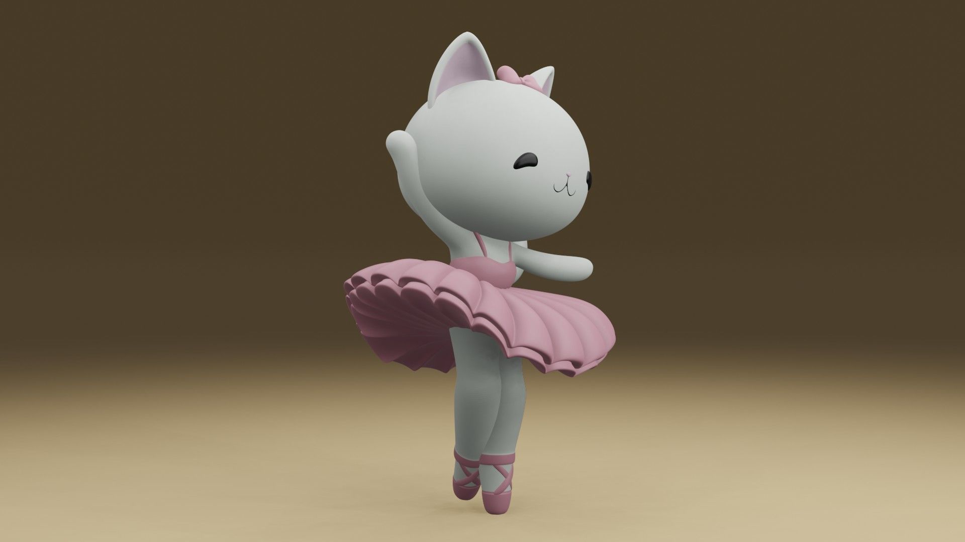 Ballerina cat 3D print model_8