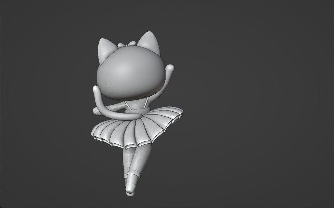 Ballerina cat 3D print model_4