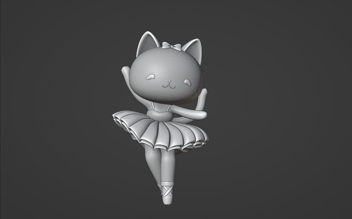 Ballerina cat 3D print model_2