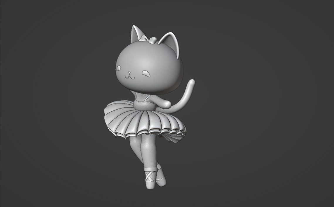 Ballerina cat 3D print model_6