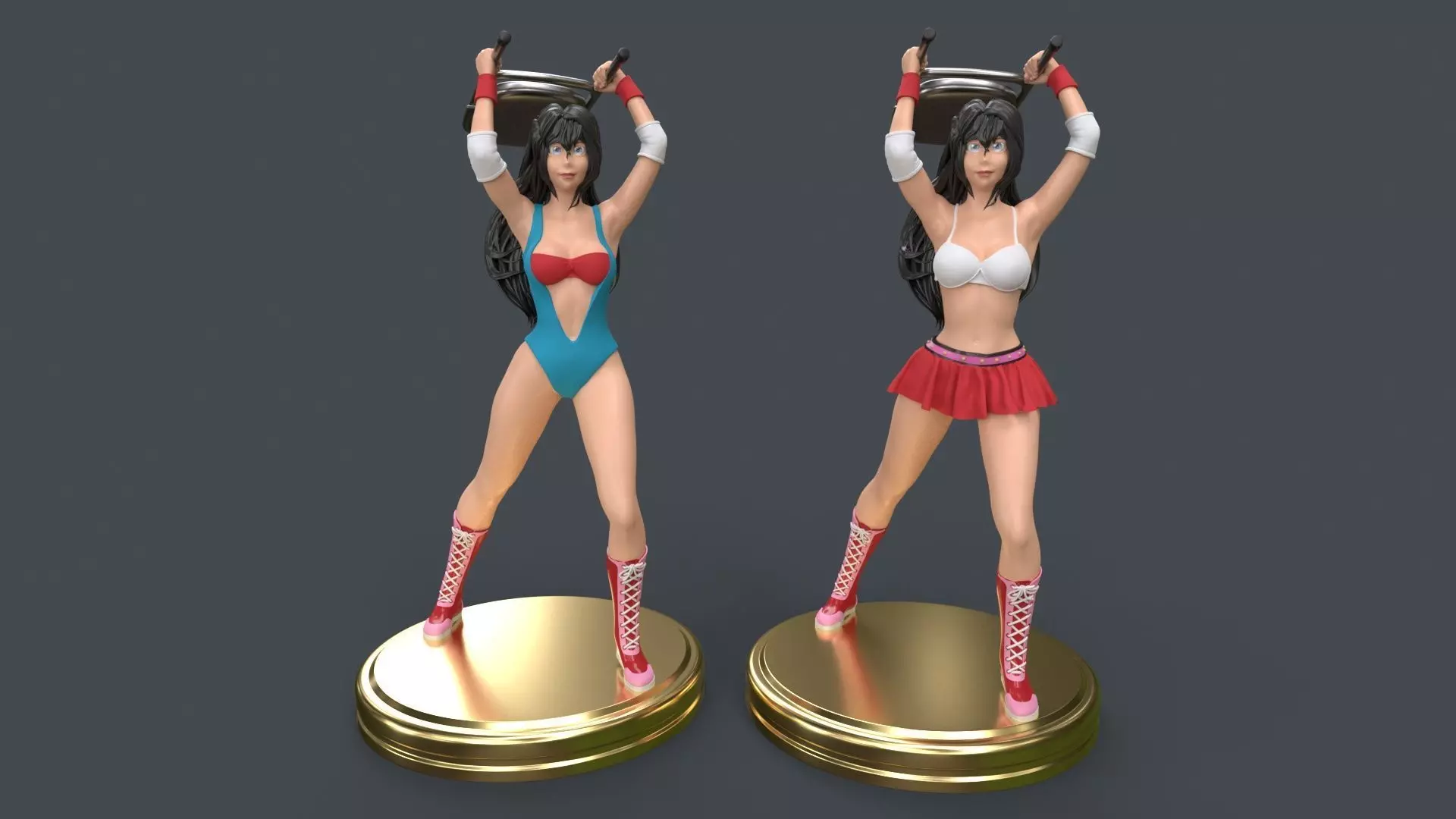 Female Professional Wrestlers A 3D Printing 3D print model_0