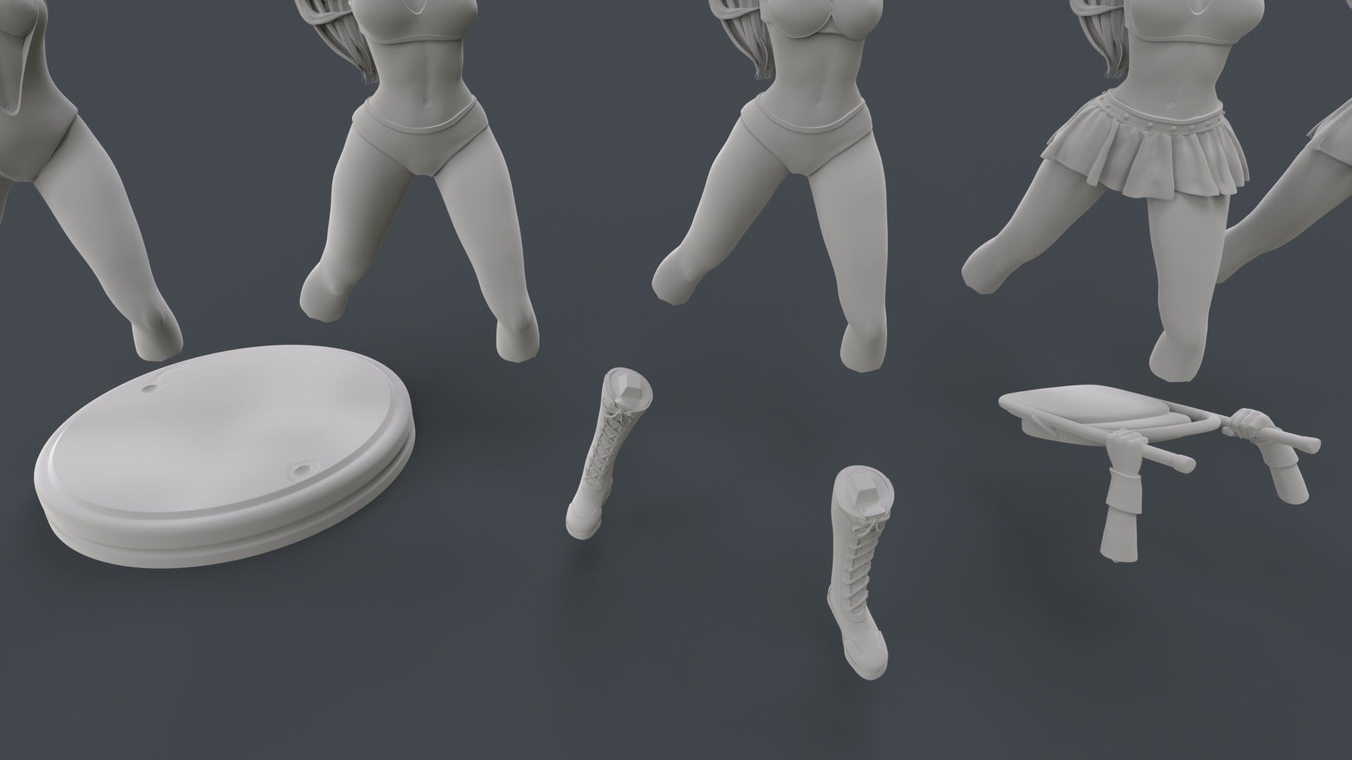 Female Professional Wrestlers A 3D Printing 3D print model_27