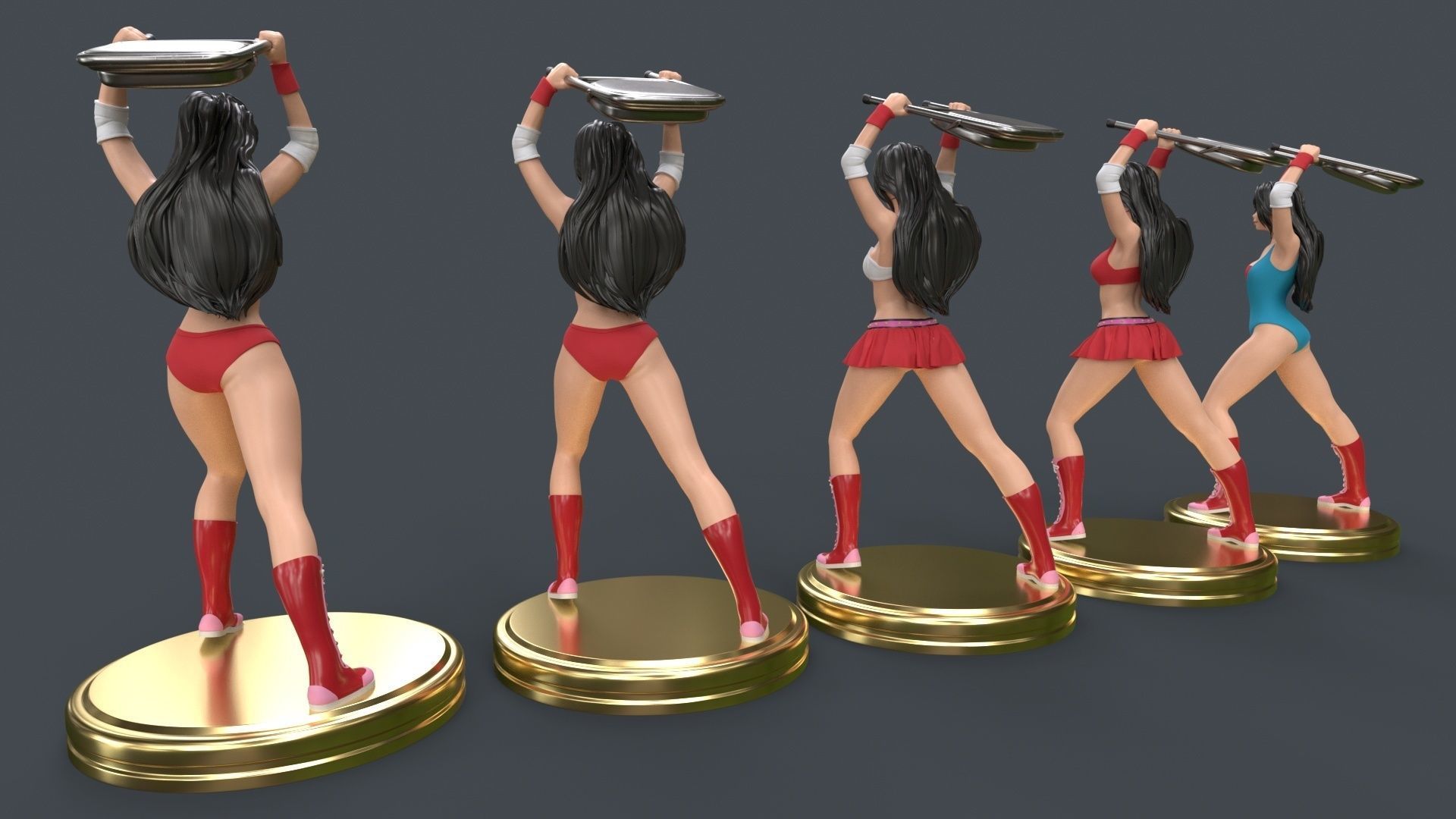 Female Professional Wrestlers A 3D Printing 3D print model_6